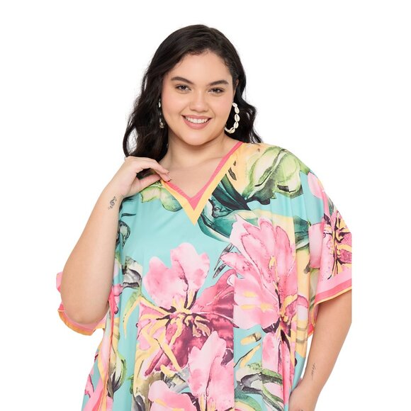 Gypsie Blu Loose Caftan Dress Long Maxi Cover Up Dresses Kimono Sleeve for Women - Picture 6 of 9